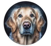 Puzzle Rond Golden Retriever 1000 pièces pour Adultes, idéal pour Une soirée de Jeux en Famille, Une décoration d'intérieur et Un entraînement cérébral (67,5x67,5cm)