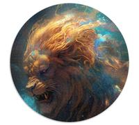 Puzzle Rond Lion 1000 pièces pour Adultes, décoration d'intérieur à Faire soi-même, Casse-tête pour Adultes (Taille 67,5 x 67,5 cm)