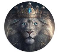 Puzzle Rond Lion 1000 pièces pour Adultes, idéal pour Une soirée de Jeux en Famille, Une décoration d'intérieur et Un entraînement cérébral (67,5 x 67,5 cm).
