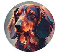 Puzzle Rond Teckel 1000 pièces, idéal pour s'amuser en Famille à Noël, Thanksgiving, Les Anniversaires et Pâques (67,5x67,5cm)