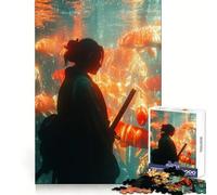 Puzzle Ronin avec Poissons Koi, 1000 pièces, pour Adultes Un Jeu de logique Fine, Relaxant et Amusant, aux Bords Nets, Un (38x52cm)