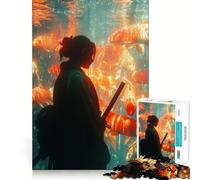 Puzzle Ronin avec Poissons Koi pour Adolescents, 1000 pièces, défi Mental, Jeu Relaxant et Amusant, découpe précise, Cadeau Festif (50x75cm)