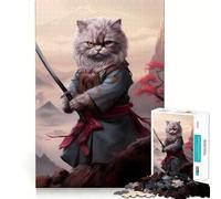 Puzzle Ronin Chat 1000 pièces pour Adolescents Améliore la mémoire Détente et Plaisir Bords précis Cadeau élégant (38x26cm)