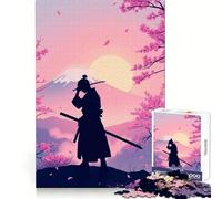 Puzzle Ronin Samurai Silhouette pour Adolescents 1000 pièces Stimule la mémoire Temps Serein Coupe Premium Cadeau d'anniversaire (38x26cm)
