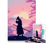 Puzzle Ronin Samurai Silhouette pour Adolescents 1000 pièces Stimule la mémoire Temps Serein Coupe Premium Cadeau d'anniversaire (38x26cm)