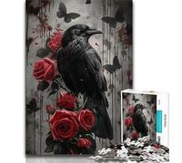 Puzzle Rose Crow 1000 pièces pour Adolescents et Adultes, Anti-Stress, défi Difficile, renforce l'amour Entre Couples 50x75cm