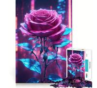 Puzzle Rose de la Cité Néon 1000 Pièces pour Adultes Stimulation de la Mémoire et Soulagement de l'Anxiété Cadeau Artistique à Assembler (38x26cm)