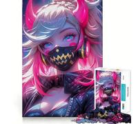 Puzzle Rose Fluo de 1000 pièces pour Adolescents, Jeu de logique et de Stimulation silencieuse, Bords Lisses, Cadeau Unique (50x75cm)