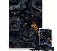 Puzzle Rose Noire et Dorée 1000 Pièces pour Adolescents Cadeau Sensuel et Détente Coupe Uniforme (50x75cm)