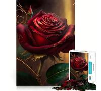 Puzzle Rose Rouge de la Vie pour Adolescents, 1000 pièces, défi intellectuel, Jeu Relaxant et Amusant, découpe précise, Cadeau Festif (38x52cm)