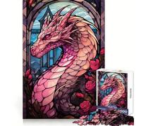Puzzle Rose Valtaria Dragon Rose 1000 Pièces pour Adolescents Jeu de logique et de réflexion Découpe précise (50x75cm)