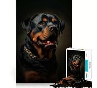 Puzzle Rottweiler 1000 pièces pour Adolescents, Jeu intellectuel, détente mentale, découpe de qualité, Cadeau de Noël (38x26cm)