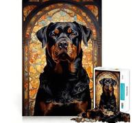Puzzle Rottweiler 1000 pièces pour Adultes, Jouet de logique Fine, Loisirs, Bords Nets, Objet de Collection (38x52cm)
