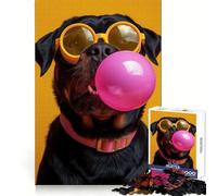 Puzzle Rottweiler Bubblegum 1000 pièces pour Adolescents, Jouet de Train logique, Loisirs Amusants, découpe Lisse, Cadeau spécial (38x52cm)