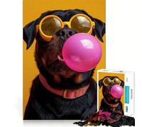 Puzzle Rottweiler Bubblegum 1000 pièces pour Adolescents, Jouet de Train logique, Loisirs Amusants, découpe Lisse, Cadeau spécial (38x52cm)
