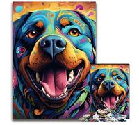 Puzzle Rottweiler coloré de 1 000 pièces, Puzzle Impossible pour Adultes, idéal pour Les Adolescents et Les collectionneurs, Cadeau de Voyage, activité familiale 26x38cm / 10,23x14,96 Pouces