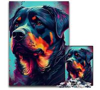 Puzzle Rottweiler coloré de 1000 pièces, Puzzle Impossible pour Adultes, Jeu interactif Familial, défi cérébral, Cadeau 26x38cm/10,23x14,96 Pouces