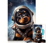 Puzzle Rottweiler dans l'espace pour Adolescents, 1000 pièces, pour stimuler la mémoire, Moments de détente, Cadeau d'anniversaire de qualité supérieure (38x52cm)