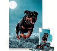 Puzzle Rottweiler en Pleine Course, 1000 pièces, pour Adultes, Jouet Intelligent, activité à la Maison, découpe Lisse, Surprise de Noël (38x52cm)