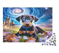 Puzzle Rottweiler Nuit Étoilée 1000pcs 52x38cm Papier Recy dultes Animal Cosmique Jeu Éducatif Détente Cadeau Famille Dès 12 Ans