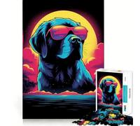 Puzzle Rottweiler Style rétro 1000 pièces pour Adolescents Stimule la mémoire, apaisement, évasion, Motif à Assembler, Surprise chaleureuse (38x52cm)