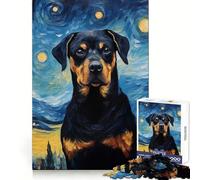 Puzzle Rottweiler Van Gogh 1000 pièces pour Adolescents, Jeu de logique et de logique, Passe-Temps Calme, Bords Lisses, Cadeau de qualité supérieure (38x26cm)