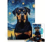 Puzzle Rottweiler Van Gogh 1000 pièces pour Adolescents, Jeu de logique et de logique, Passe-Temps Calme, Bords Lisses, Cadeau de qualité supérieure (38x26cm)