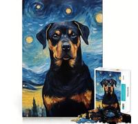Puzzle Rottweiler Van Gogh Difficile pour Adultes 1000 Pièces Jeu de logique et d'adresse pour Famille Découpe précise Pièce de Collection (38x52cm)