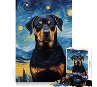 Puzzle Rottweiler Van Gogh Difficile pour Adultes 1000 Pièces Jeu de logique et d'adresse pour Famille Découpe précise Pièce de Collection (38x52cm)