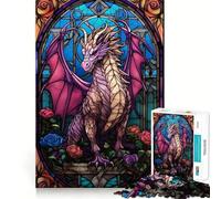 Puzzle Rouge Aetheria Dragon Rose 1000 Pièces pour Adolescents Stimulation de la Mémoire, Calme et Évasion Motif à Assembler Surprise Chaleureuse (38x52cm)