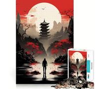 Puzzle Rouge d'art Japonais pour Adolescents, 1000 pièces, Jeu de logique Clair, Plaisir Lent, découpe Parfaite, Surprise d'anniversaire (50x75cm)