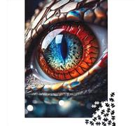 Puzzle rouge et bleu Dragon Eye pour adultes, puzzle de 1000 pièces pour adolescents, jeu éducatif, jouet, cadeaux de Noël, 1000 pièces (75 x 50 cm)