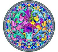 Puzzle Round de 1000 Pièces avec Lettres au Dos Illustrations Planétaires Animaux Villes Motifs Artistiques Diamètre 68.6 cm Puzzle Circulaire Anti-Stress Loisir Familial Décoration Murale