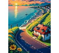 Puzzle Route ensoleillée du Bord de mer de 1200 Pièces pour Adultes, Puzzles 1200 pièces Adultes, Jigsaw Puzzle d'art pour Défi, Puzzles Coloré à Faire soi-même pour la Décoration de la Maison
