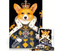 Puzzle Royal Corgi 1000 pièces pour Adultes Développement de la mémoire Loisirs Doux Design d'assemblage Collection Artistique (50x75cm)