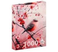 Enjoy-Puzzle Puzzle 1000 pièces Oiseau rouge Sakura – Finition mate, toucher doux