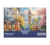 Puzzle Rue de Londres en Papier recyclé 1000 pièces - Rue de Ville (Tour et Automne) Activité pour Toute la Famille Décoration Murale 38x26cm/1000pcs