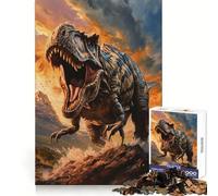 Puzzle Rugissant T-Rex Puissant 1000 Pièces pour Adolescents Jeu de Logique Solide Détente Mentale Bords Clairs Cadeau Élégant (50x75cm)