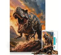 Puzzle Rugissant T-Rex Puissant 1000 Pièces pour Adolescents Jeu de Logique Solide Détente Mentale Bords Clairs Cadeau Élégant (50x75cm)