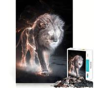 Puzzle Rugissement de Lion radieux pour Adultes, 1000 pièces, pour stimuler la mémoire et s'amuser Ensemble Image Assembler, œuvre d'art Collectionner (50x75cm)