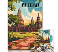 Puzzle Ruines d'Ayutthaya 1000 pièces pour Adultes et Adolescents, idéal comme Cadeau pour Toute la Famille Convient pour et 14 26x38cm