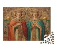 Puzzle Russe-Portraits de Saints pour Adultes,1000pcs (75x50cm),Jeu ÉduChatif,décoration De La Maison,
