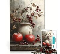 Puzzle Rustique aux Pommes pour Adolescents, 1000 pièces, pour stimuler la mémoire et soulager la Tension, Pièce d'art aux Bords Nets (38x26cm)