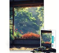 Puzzle Rustique avec Vue sur fenêtre, 1000 pièces, pour Adultes, renforce la mémoire, Plaisir en Groupe, Bords Nets, Cadeau élégant (38x26cm)