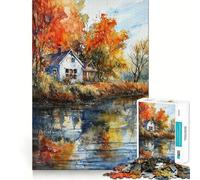 Puzzle Rustique d'automne 1000 pièces pour Adultes, Jouet Intelligent et Amusant, décoration Murale aux Bords Lisses (38x52cm)