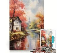 Puzzle Rustique d'automne au Bord de la rivière, 1000 pièces, pour Adultes, idéal pour développer Son Sens de l'adresse, Passer du Temps en Famille, pièce de Collection (38x26cm)