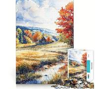 Puzzle Rustique d'automne en cabane, 1000 pièces, pour Adolescents, Jeu de logique et de réflexion, détente et Divertissement, découpe précise, (38x52cm)