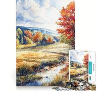 Puzzle Rustique d'automne pour Adolescents, 1000 pièces, Jeu d'entraînement cérébral, détente mentale, Art à Assembler, Cadeau Unique (38x26cm)