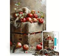 Puzzle Rustique de 1000 pièces représentant Une Caisse de Pommes, idéal pour Les Adolescents Jeu de logique et de réflexion, Divertissement Relaxant, découpe précise, (38x52cm)