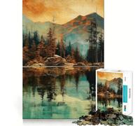 Puzzle Rustique de Montagne de 1000 pièces pour Adolescents, Jeu de logique Solide, Moment Serein, Bords Nets, Cadeau créatif (50x75cm)